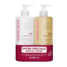 TOPICREM DA PROTECT emolijentni balzam 500ml + TOPICREM DA PROTECT ulje za kupanje za suhu i atopičnu kožu 500ml - PROMO TOPICREM DA PROTECT emolijentni balzam 500ml + TOPICREM DA PROTECT ulje za kupanje za suhu i atopičnu kožu 500ml - PROMO